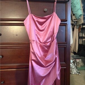 Windsor Pink Ruched Asymmetrical Slip Dress